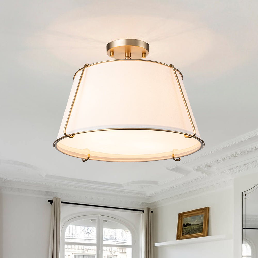 Vesina Lampada da Soffitto Semi Flush in Lino
