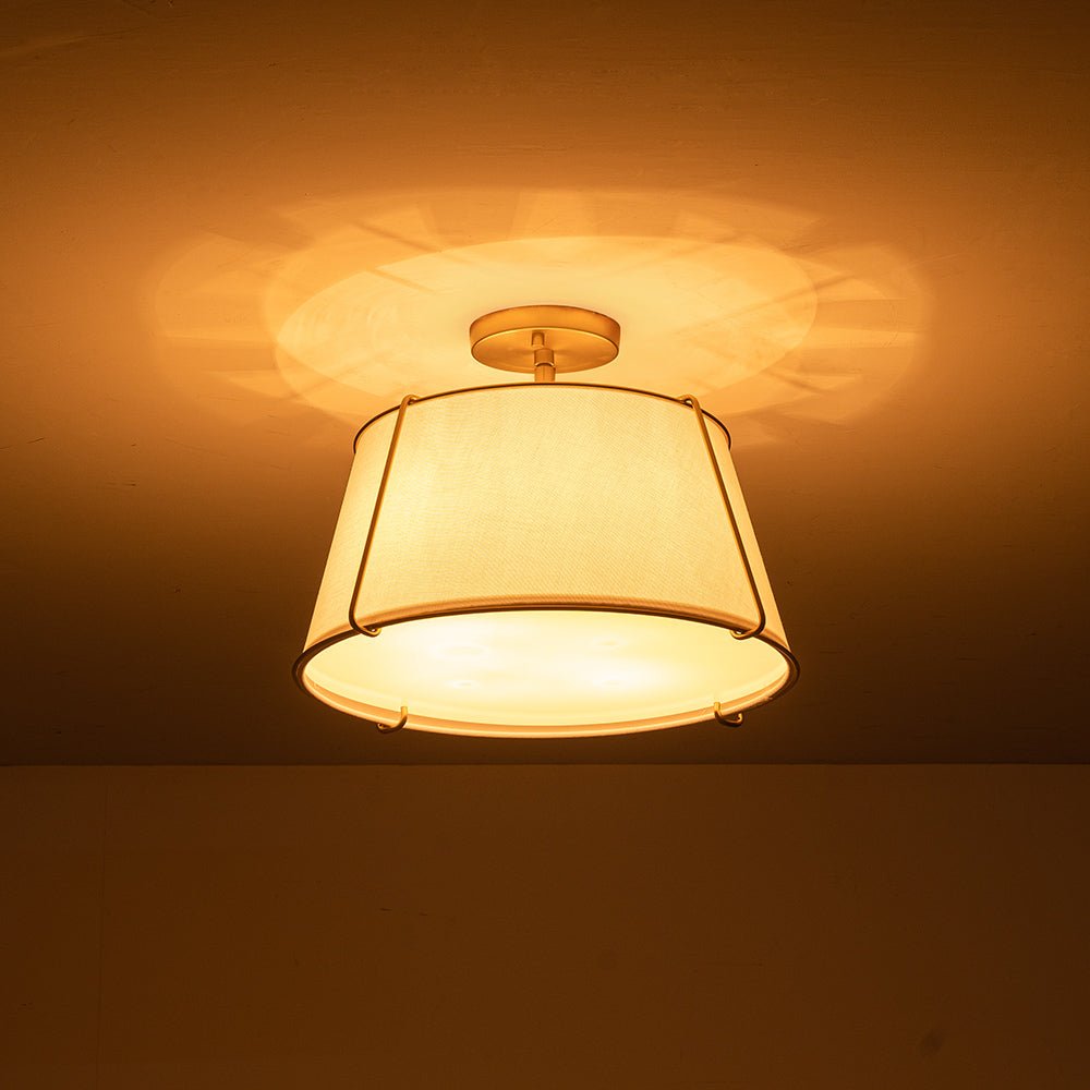 Vesina Lampada da Soffitto Semi Flush in Lino