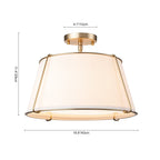 Vesina Lampada da Soffitto Semi Flush in Lino