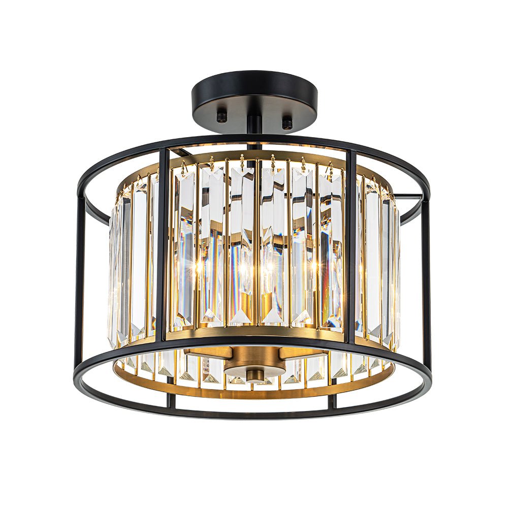 Qvistari Lampada da Soffitto Cristallo Minimalista Semi Flush