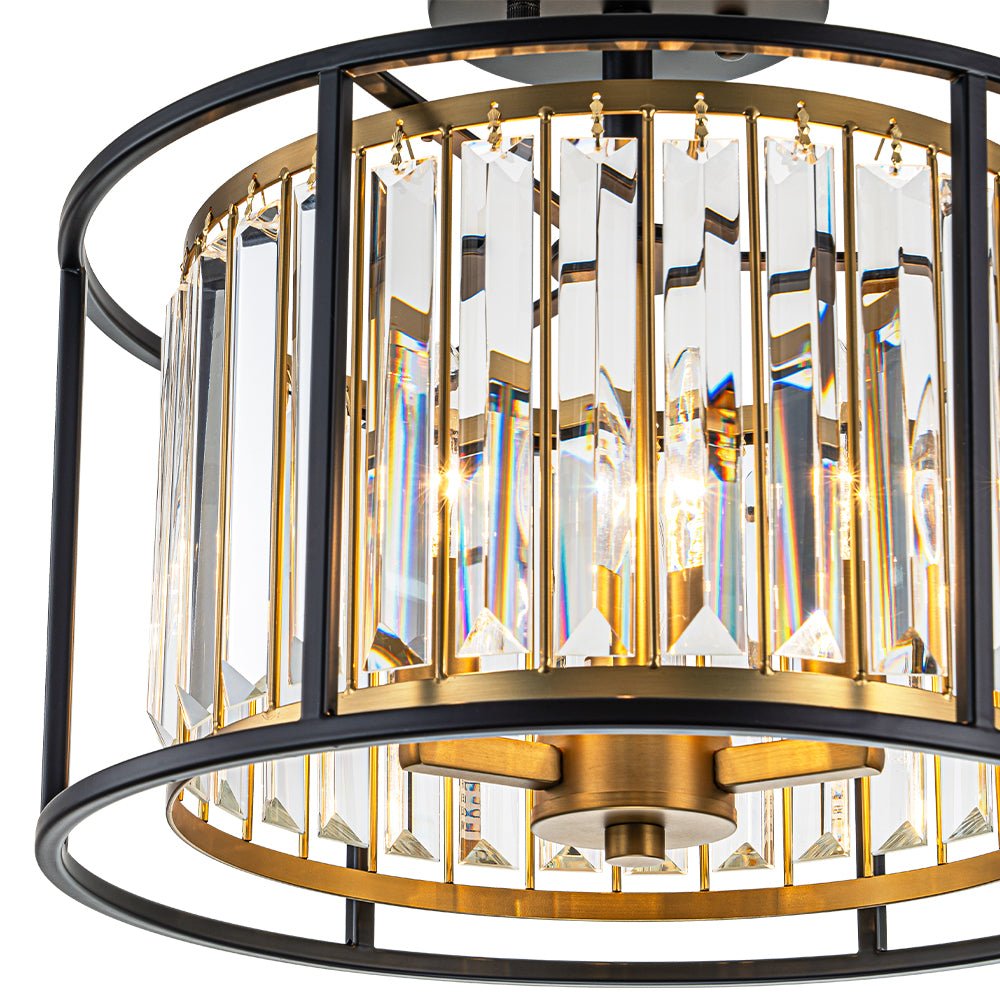 Qvistari Lampada da Soffitto Cristallo Minimalista Semi Flush