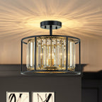 Qvistari Lampada da Soffitto Cristallo Minimalista Semi Flush