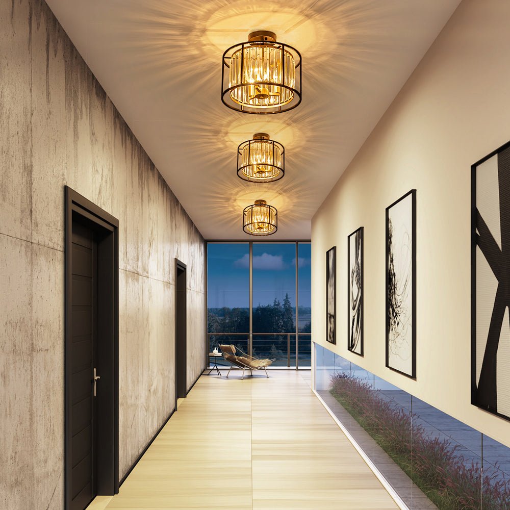 Qvistari Lampada da Soffitto Cristallo Minimalista Semi Flush