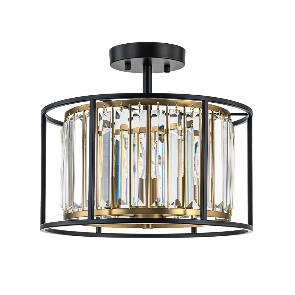 Qvistari Lampada da Soffitto Cristallo Minimalista Semi Flush