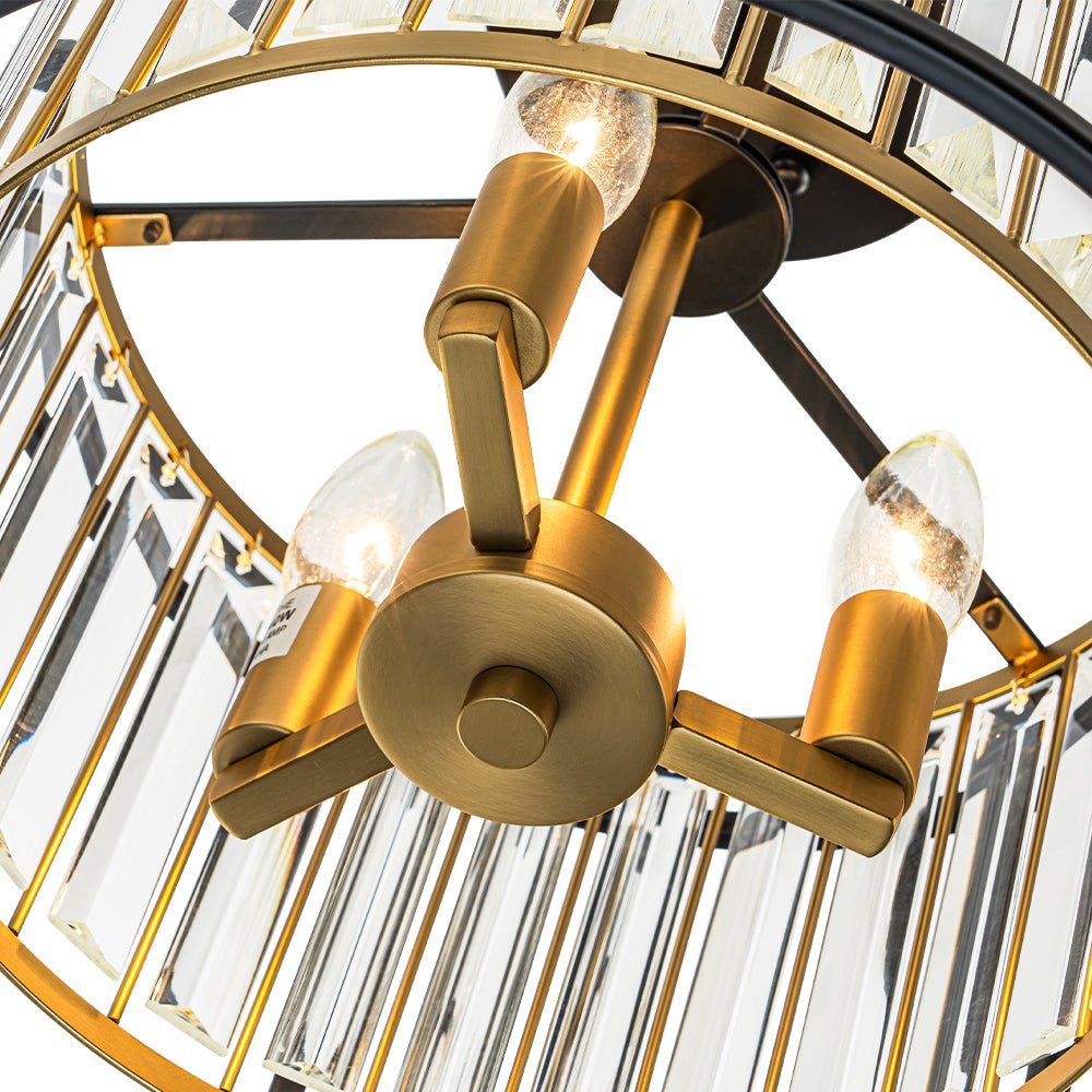 Qvistari Lampada da Soffitto Cristallo Minimalista Semi Flush