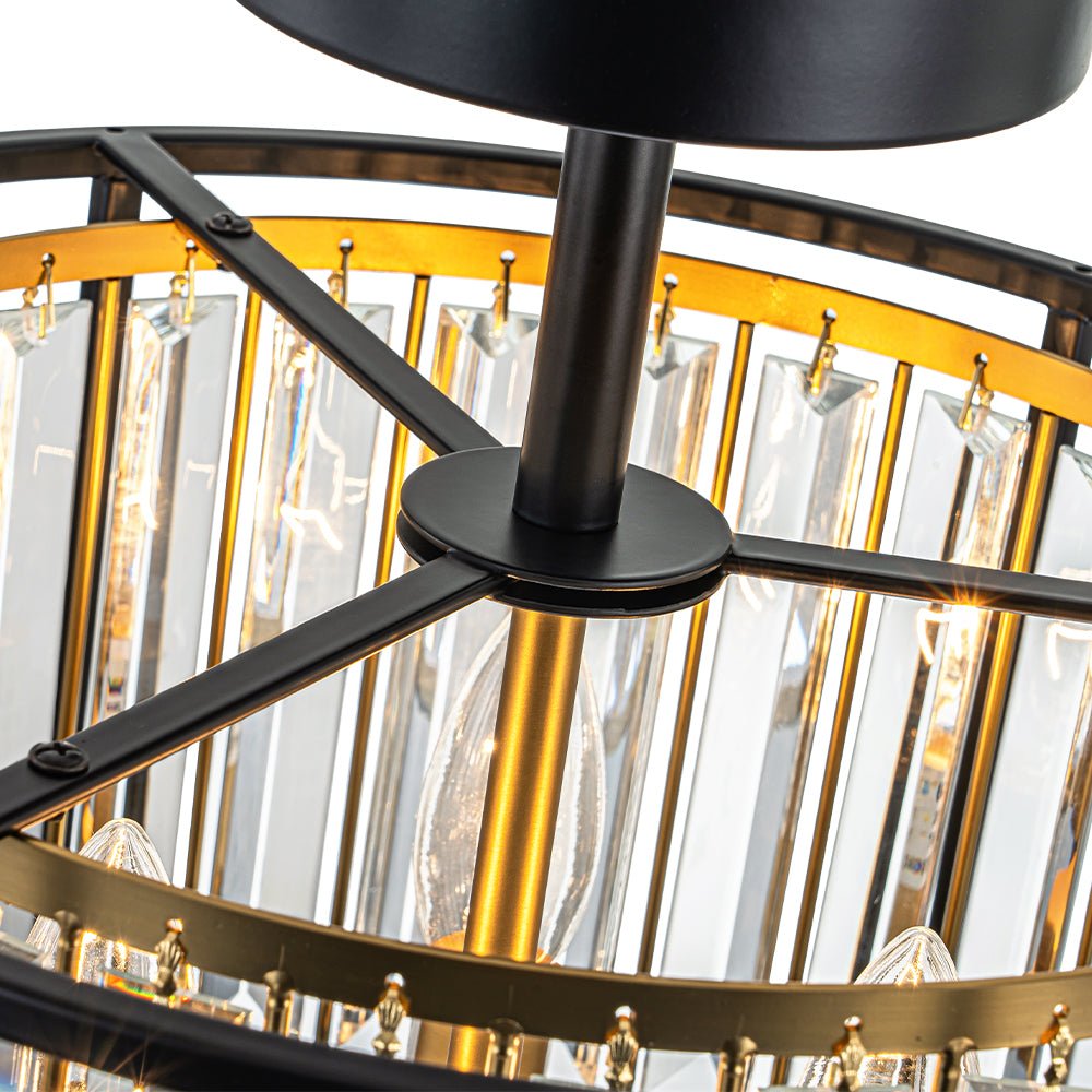 Qvistari Lampada da Soffitto Cristallo Minimalista Semi Flush