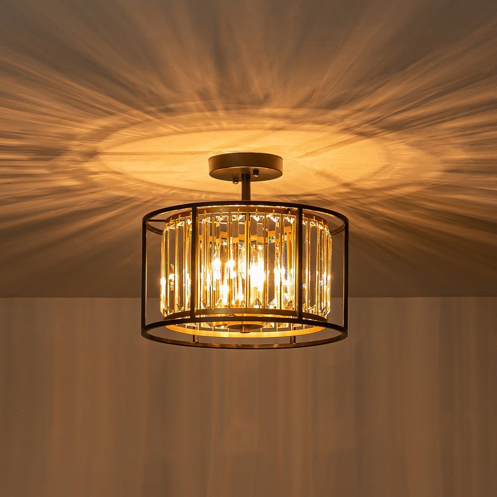 Qvistari Lampada da Soffitto Cristallo Minimalista Semi Flush