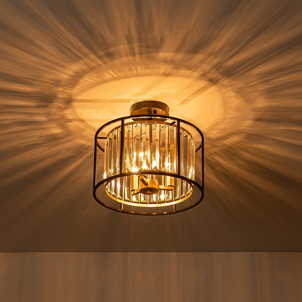 Qvistari Lampada da Soffitto Cristallo Minimalista Semi Flush