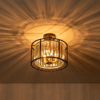 Qvistari Lampada da Soffitto Cristallo Minimalista Semi Flush