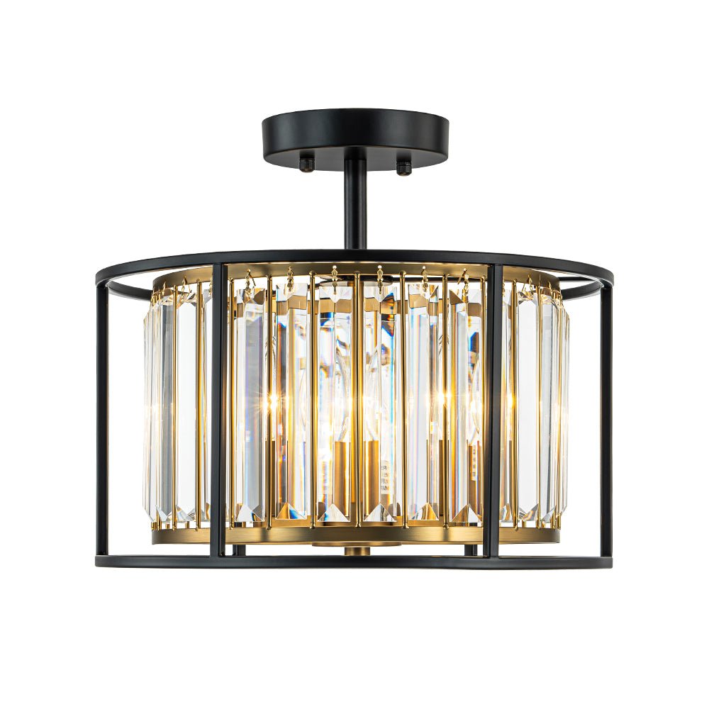 Qvistari Lampada da Soffitto Cristallo Minimalista Semi Flush