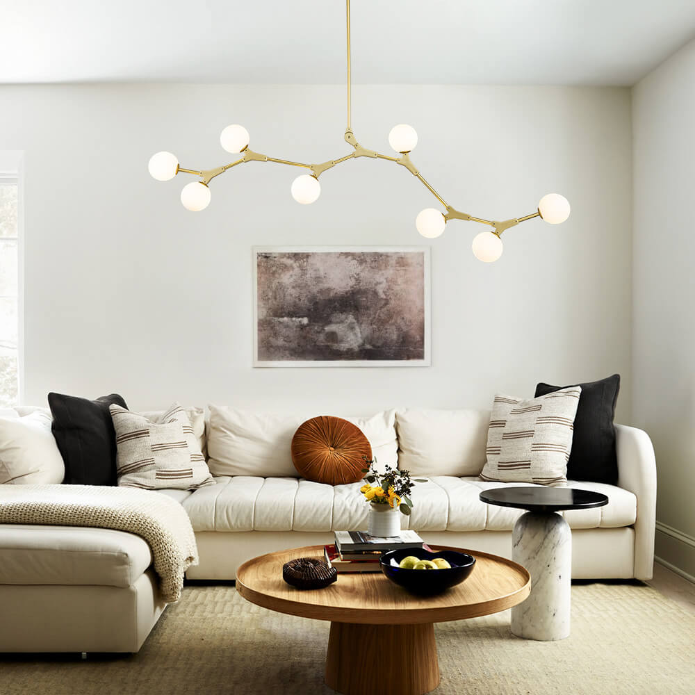 Lampadario Nivero in Vetro a Bolle Lineare