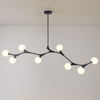 Lampadario Nivero in Vetro a Bolle Lineare