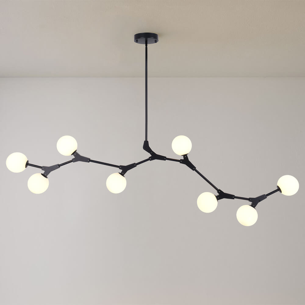 Lampadario Nivero in Vetro a Bolle Lineare