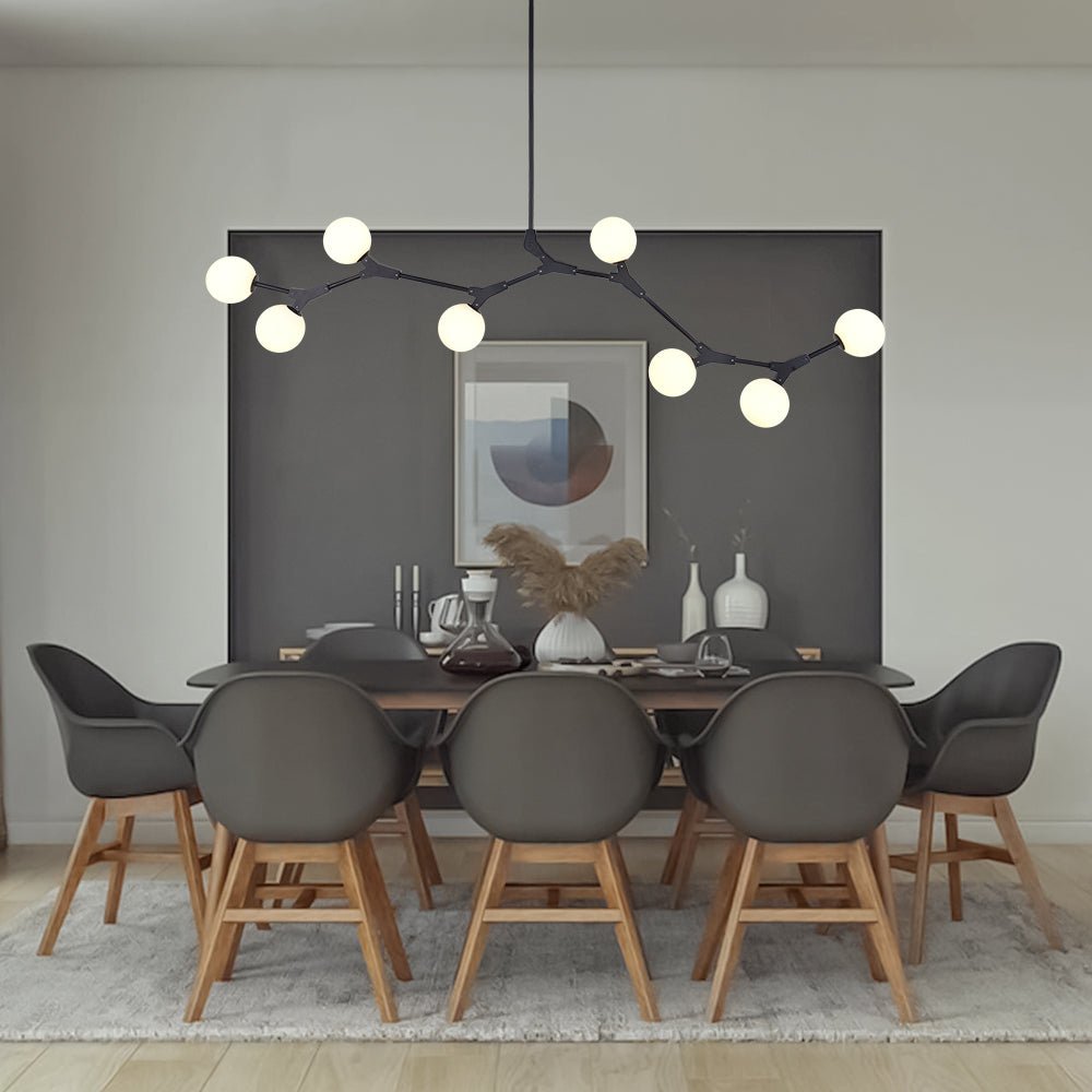 Lampadario Nivero in Vetro a Bolle Lineare