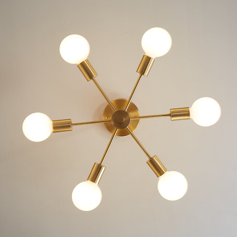 Lampada da soffitto Blikuvo Mid-Century Modern in ottone Sputnik