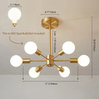 Lampada da soffitto Blikuvo Mid-Century Modern in ottone Sputnik