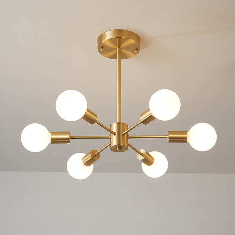 Lampada da soffitto Blikuvo Mid-Century Modern in ottone Sputnik