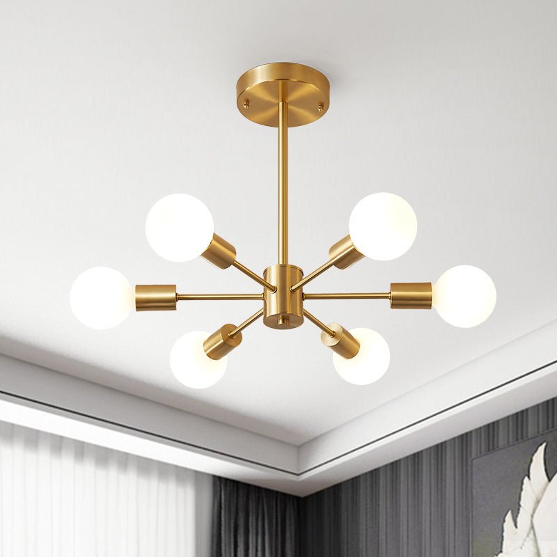 Lampada da soffitto Blikuvo Mid-Century Modern in ottone Sputnik