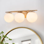 Ildvari Applique da Vanity in Vetro Opalino Mid-Century