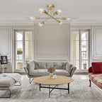 Lampadario Semi Flush Moderno in Ottone Vallin