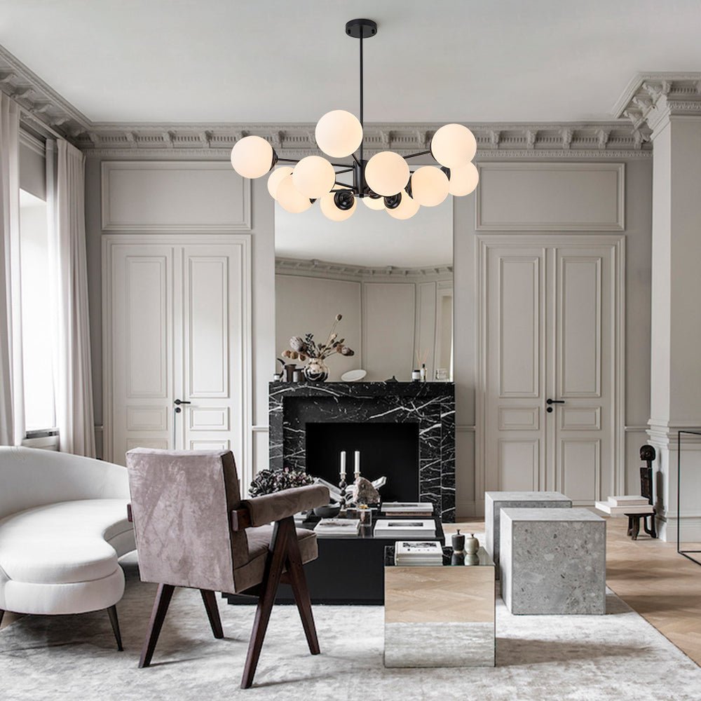 Lampadario Moderno Sputnik in Vetro Opale Fyrsta