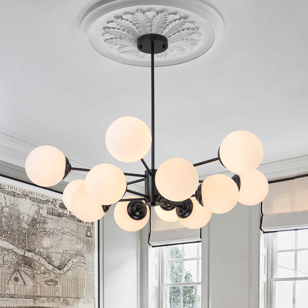 Lampadario Moderno Sputnik in Vetro Opale Fyrsta
