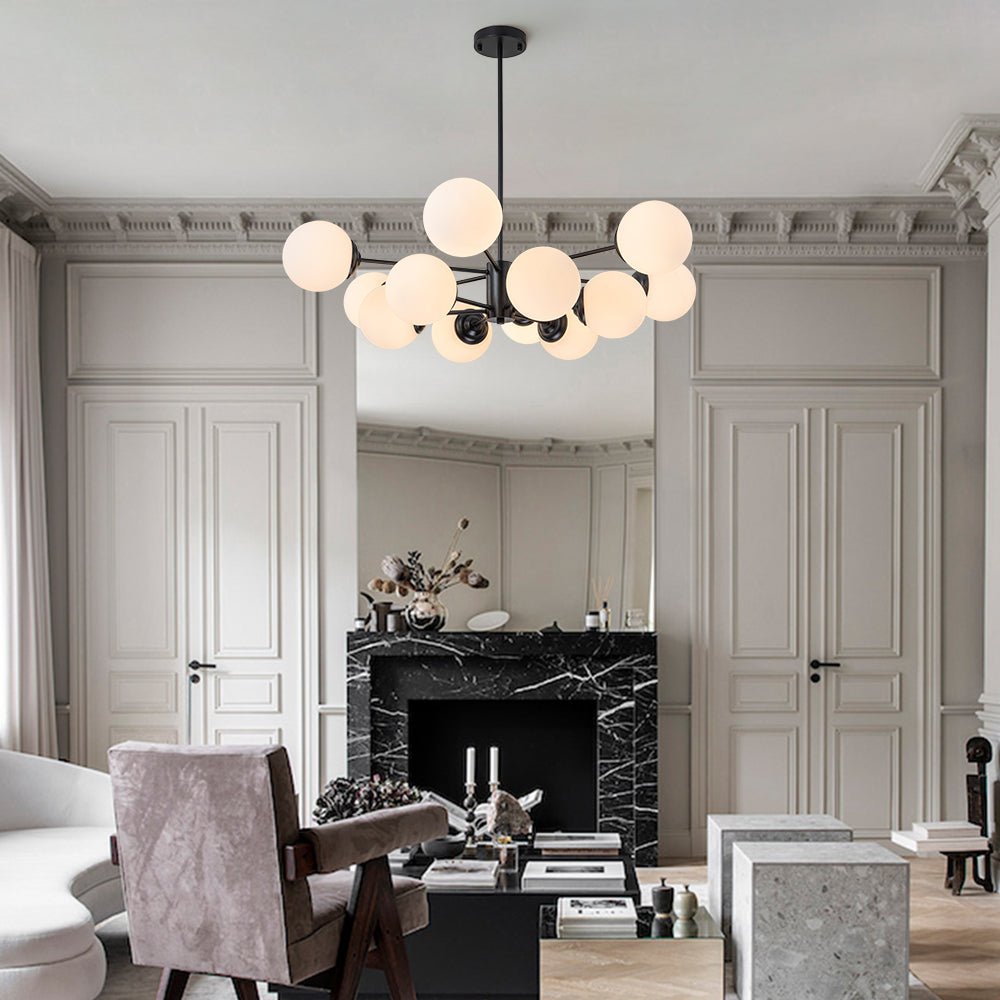 Lampadario Moderno Sputnik in Vetro Opale Fyrsta