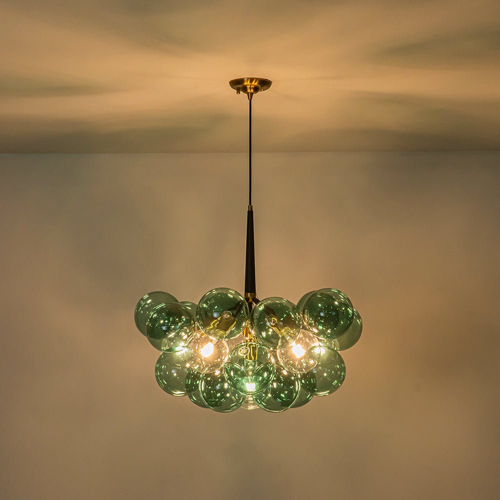 Qvistun Moderno Cluster Verde Globo Lampadario in Vetro a Bolle