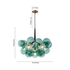 Qvistun Moderno Cluster Verde Globo Lampadario in Vetro a Bolle