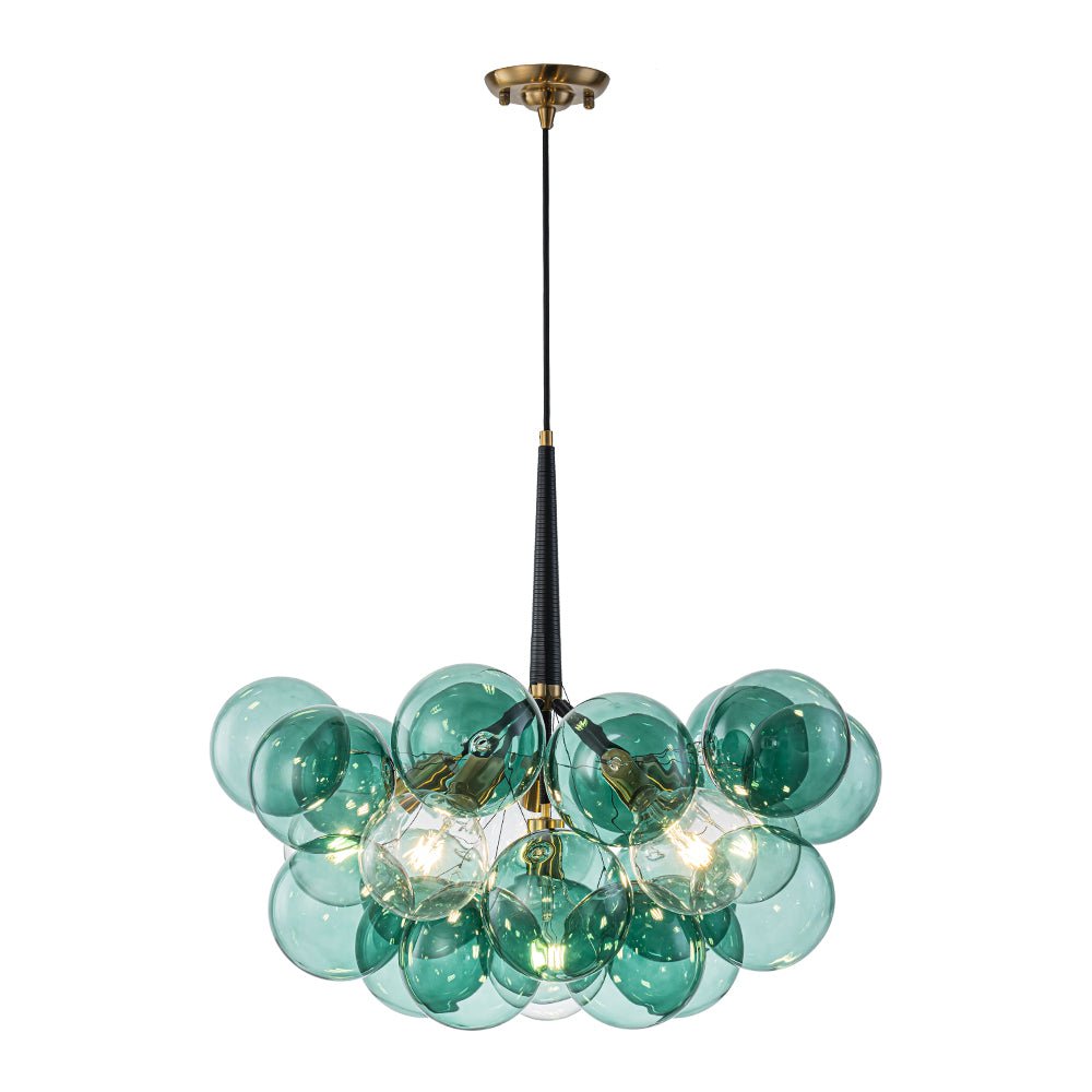 Qvistun Moderno Cluster Verde Globo Lampadario in Vetro a Bolle