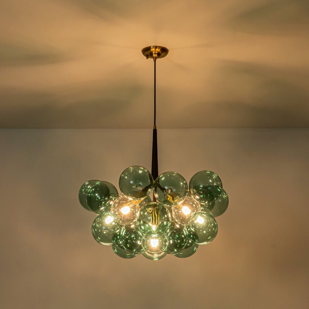 Qvistun Moderno Cluster Verde Globo Lampadario in Vetro a Bolle