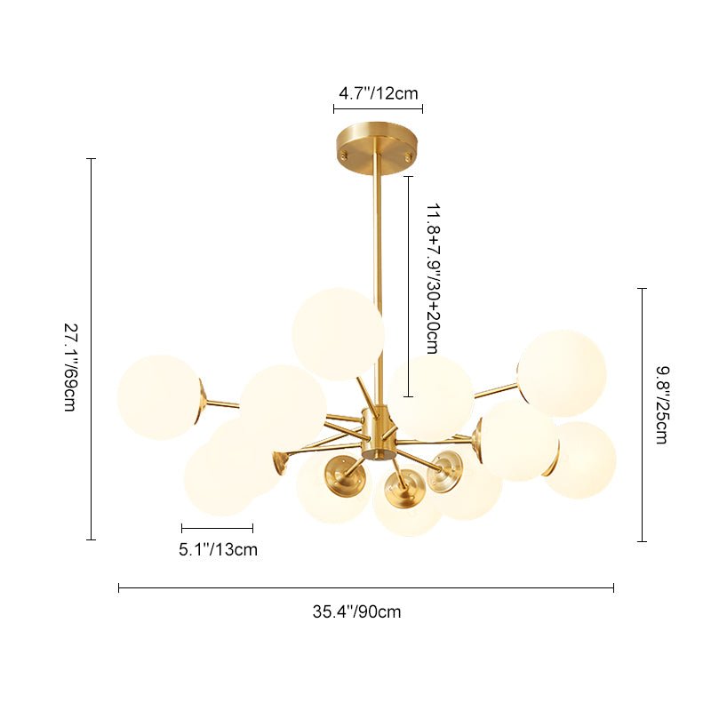 Lampadario Minimalista in Vetro Opale Glazia