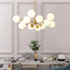 Lampadario Minimalista in Vetro Opale Glazia