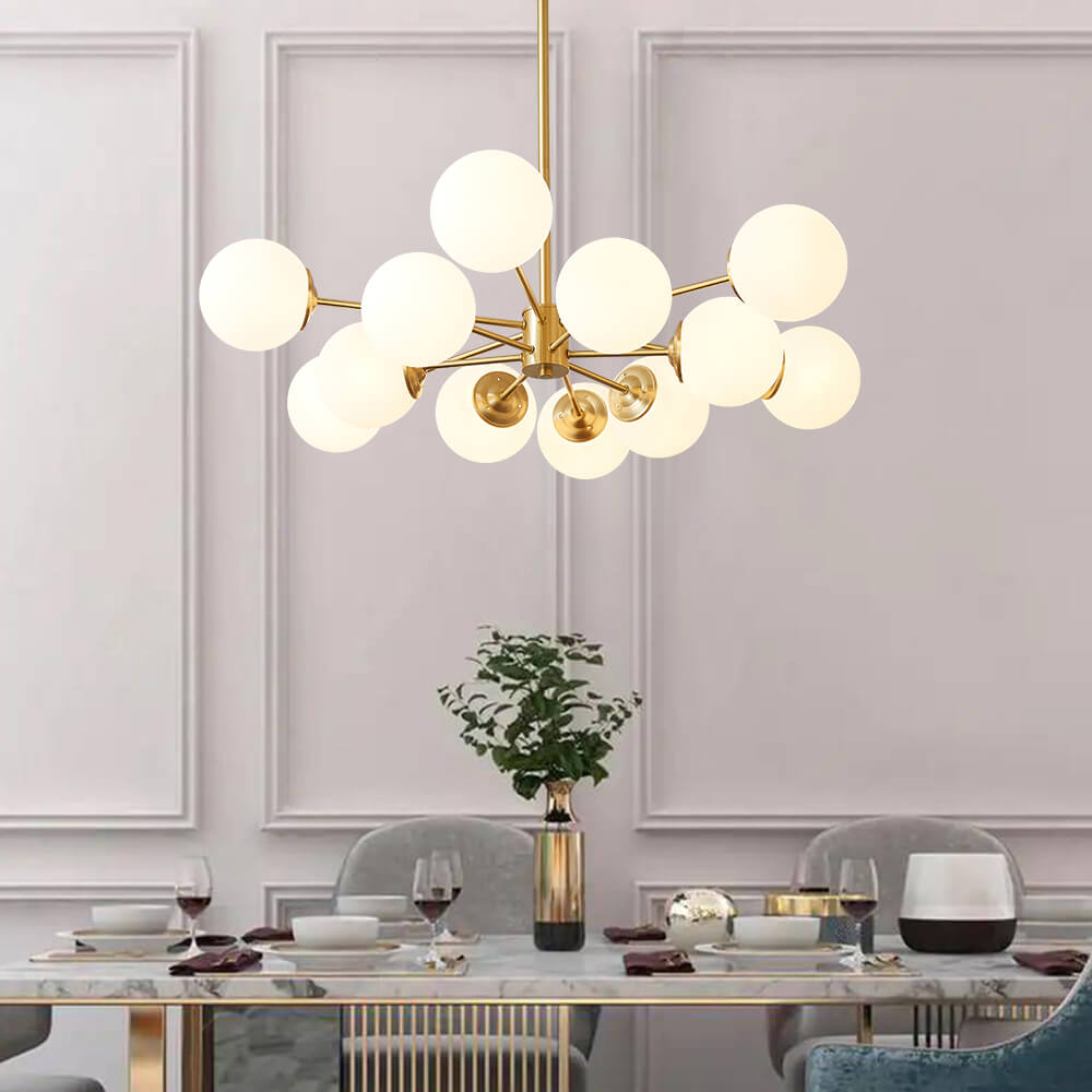 Lampadario Minimalista in Vetro Opale Glazia