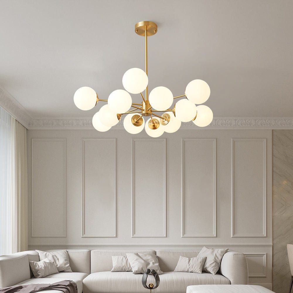 Lampadario Minimalista in Vetro Opale Glazia