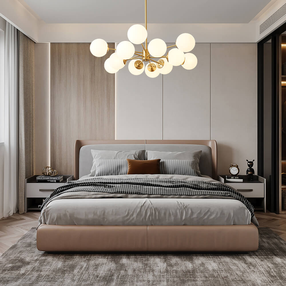 Lampadario Minimalista in Vetro Opale Glazia