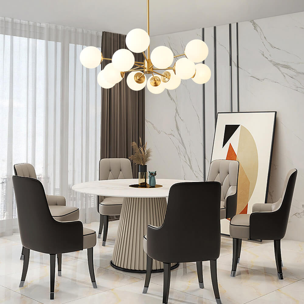 Lampadario Minimalista in Vetro Opale Glazia