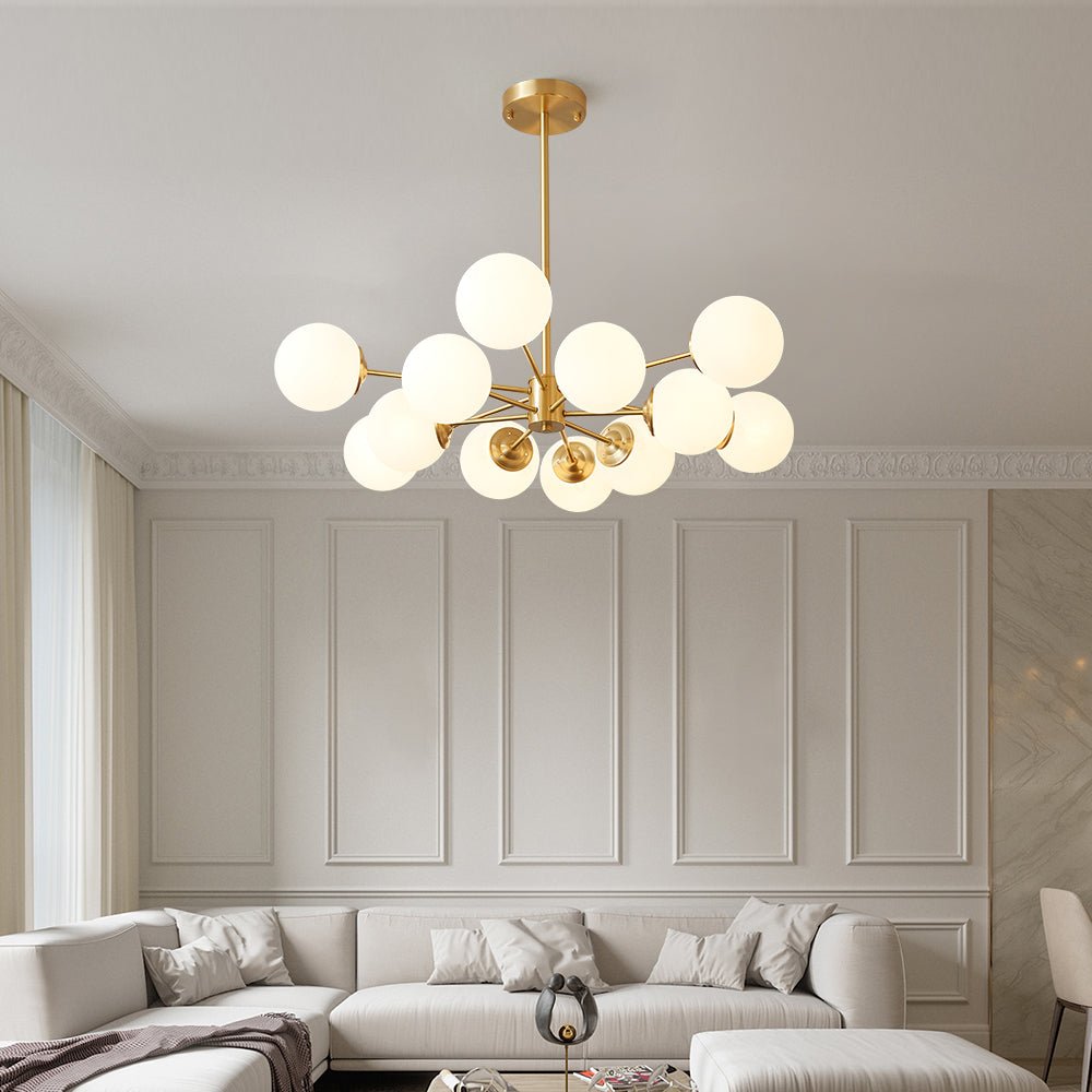 Lampadario Minimalista in Vetro Opale Glazia