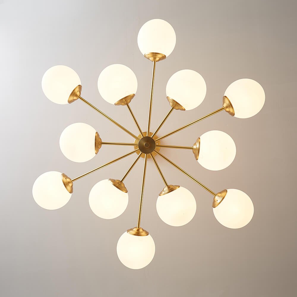 Lampadario Minimalista in Vetro Opale Glazia