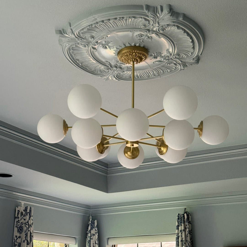 Lampadario Minimalista in Vetro Opale Glazia