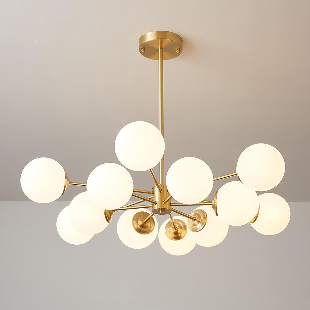 Lampadario Minimalista in Vetro Opale Glazia