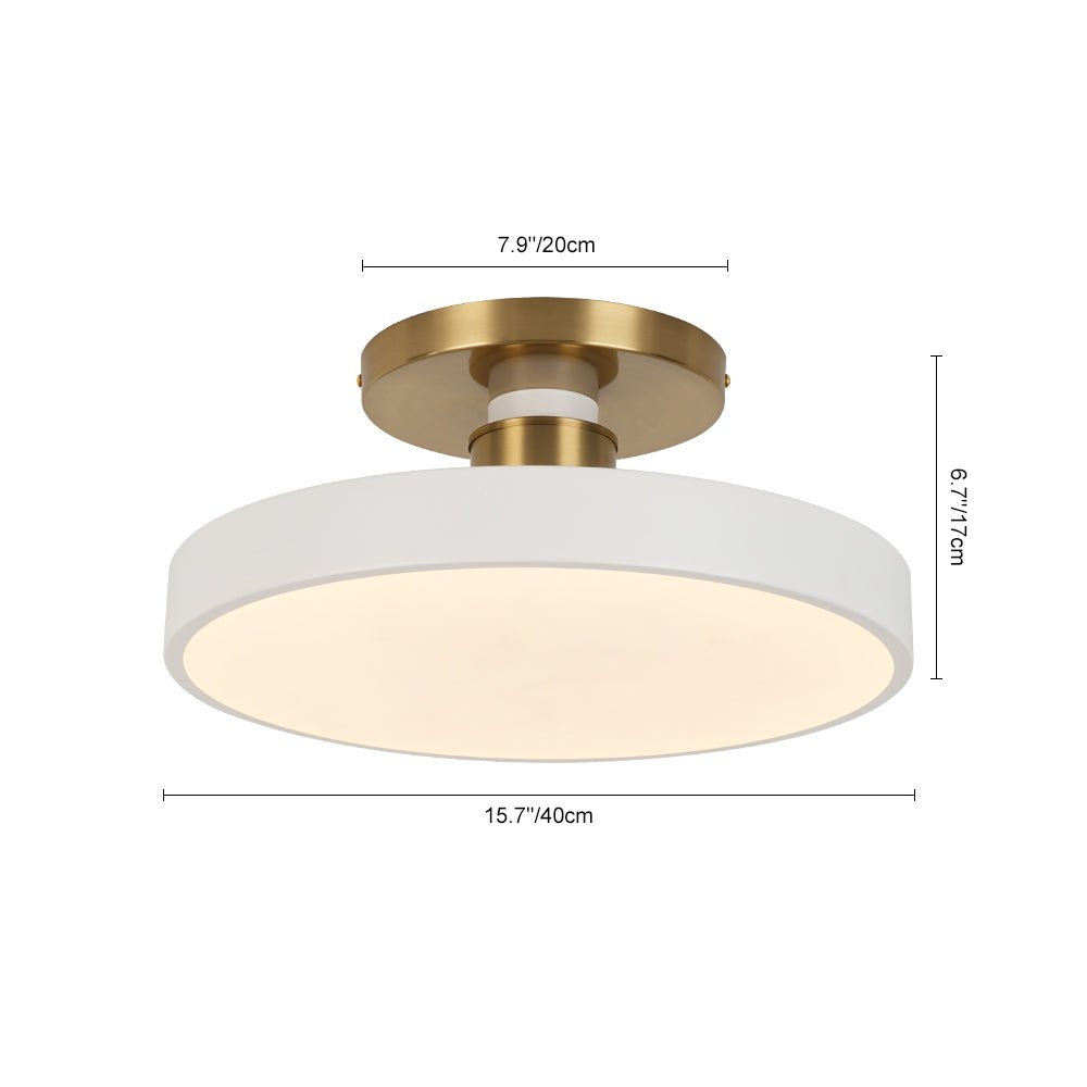 Fljota Lampada a LED Semi Flush in Ottone Scandinavo