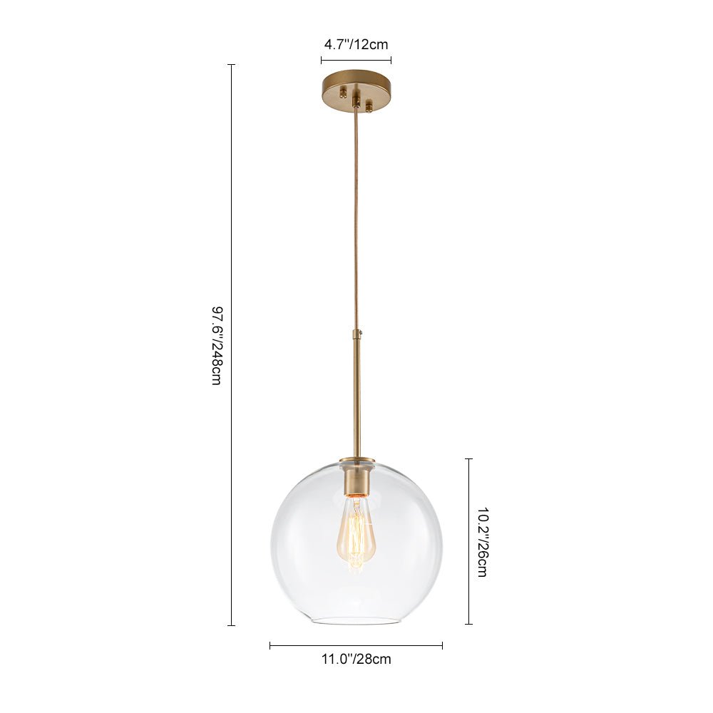 Gloriana Semplice Lampadario in Vetro Trasparente Stile Mid-Century
