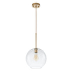 Gloriana Semplice Lampadario in Vetro Trasparente Stile Mid-Century