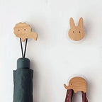 Ganci da Parete in Legno a Forma di Animale - Appendino Adesivo
