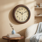 Orologio da Parete in Legno Silenzioso Design Classico per Interni