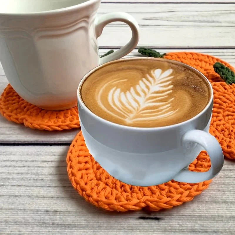 LOOMORA – Sottobicchieri in Crochet a Forma di Zucca Fatti a Mano per Decorazioni Autunnali