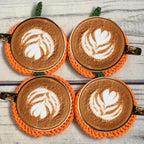 LOOMORA – Sottobicchieri in Crochet a Forma di Zucca Fatti a Mano per Decorazioni Autunnali