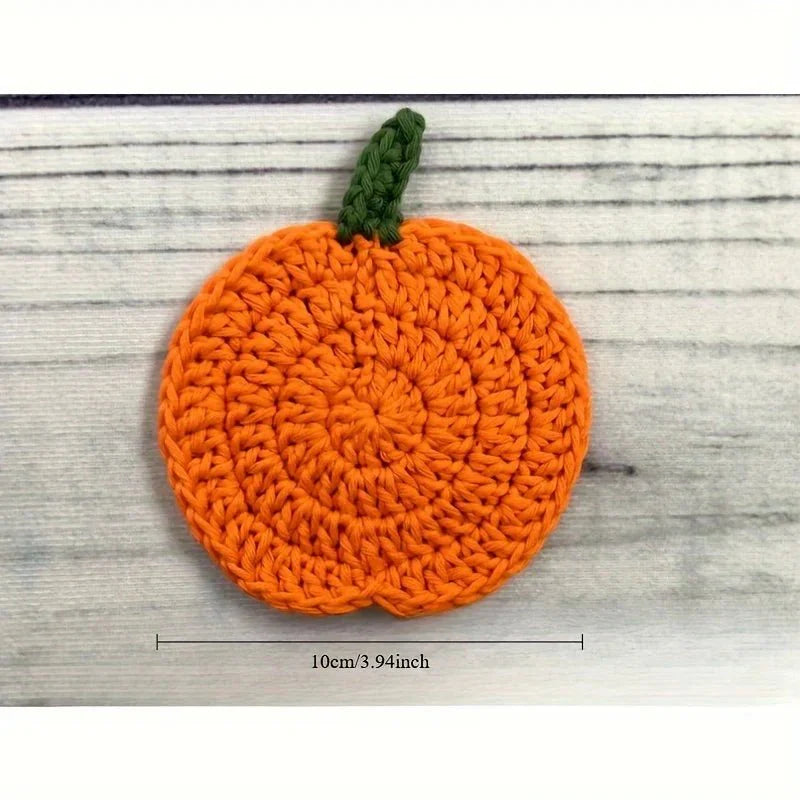 LOOMORA – Sottobicchieri in Crochet a Forma di Zucca Fatti a Mano per Decorazioni Autunnali
