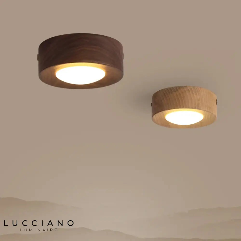 Lampada in legno per soffitto di corridoio